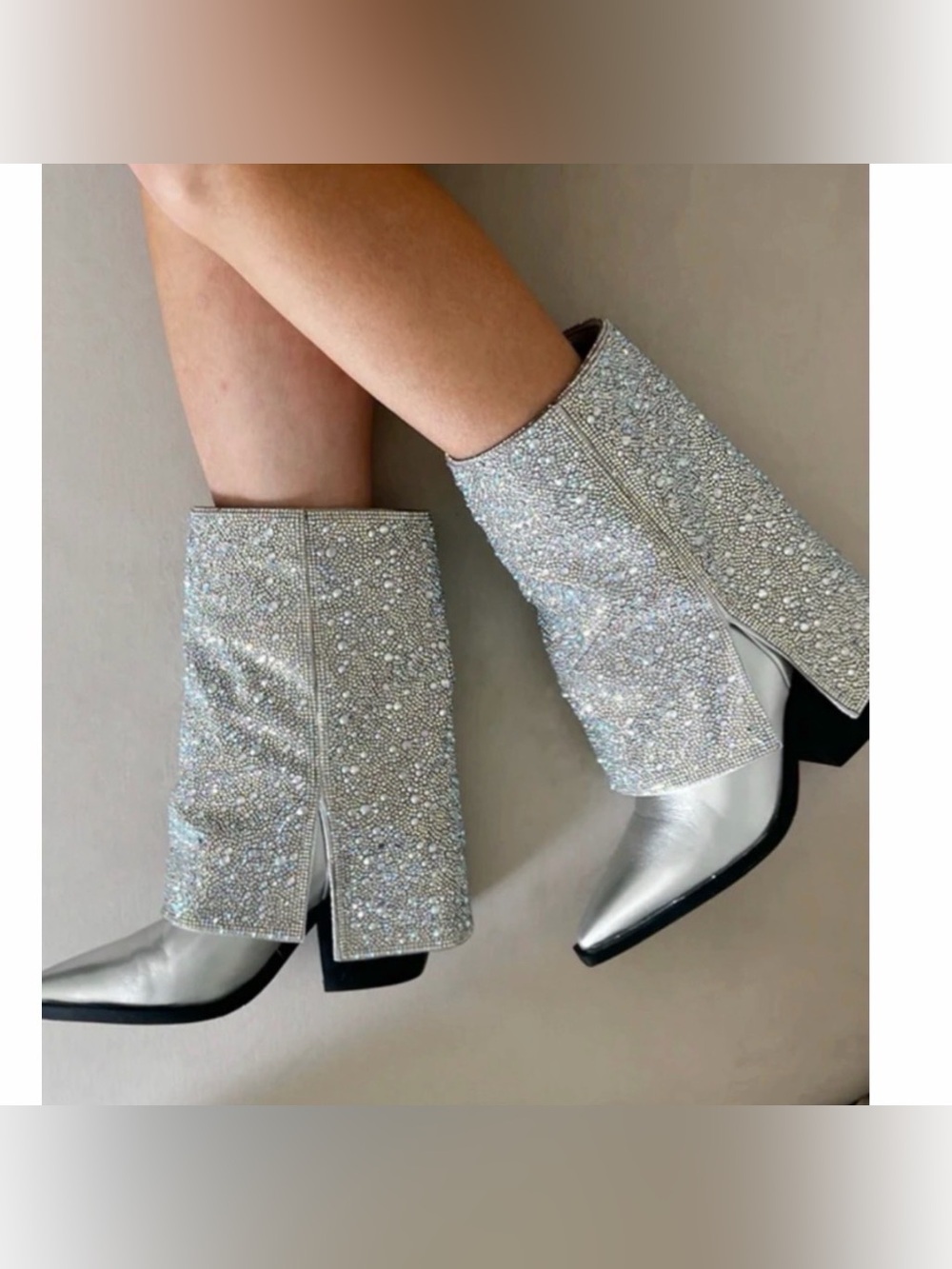 Azalea Wang Annabelle Silver Western
Boots Sz 9